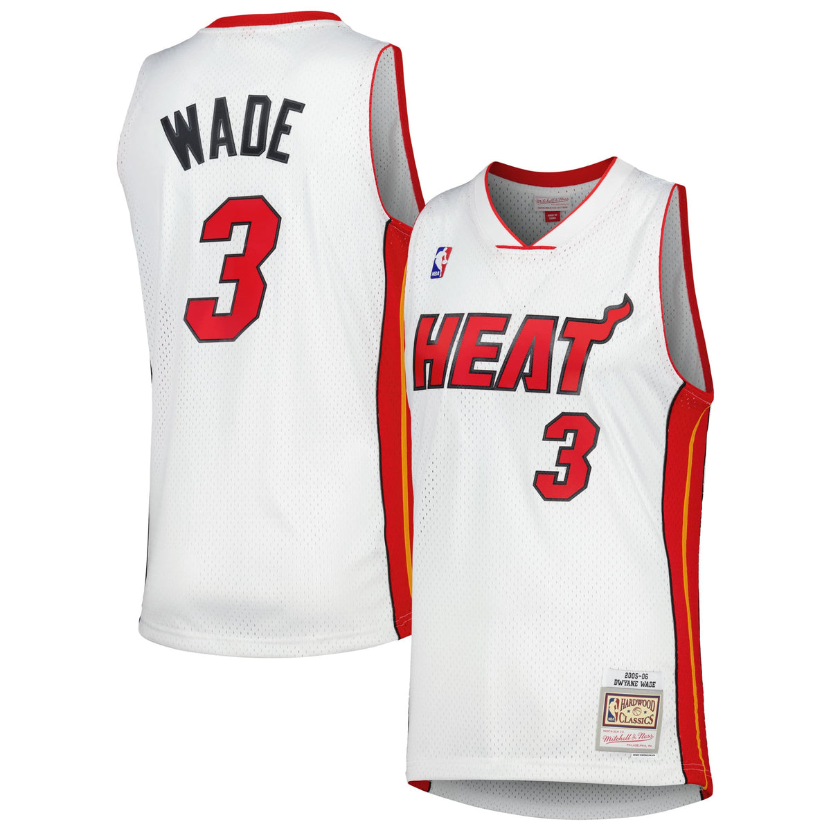 Men's Miami Heat Dwyane Wade Mitchell & Ness White 2005/06 Hardwood Classics Swingman Jersey