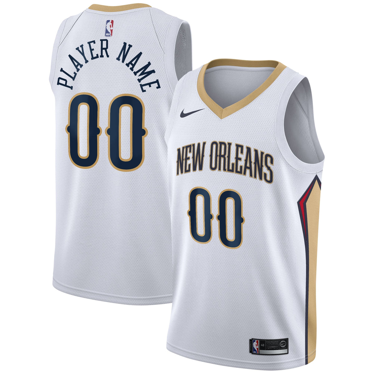 Men's New Orleans Pelicans Nike White 2020/21 Swingman Custom Jersey - Association Edition