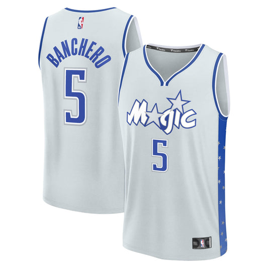 Youth Orlando Magic Paolo Banchero Fanatics Silver 2025/26 City Edition Fast Break Jersey