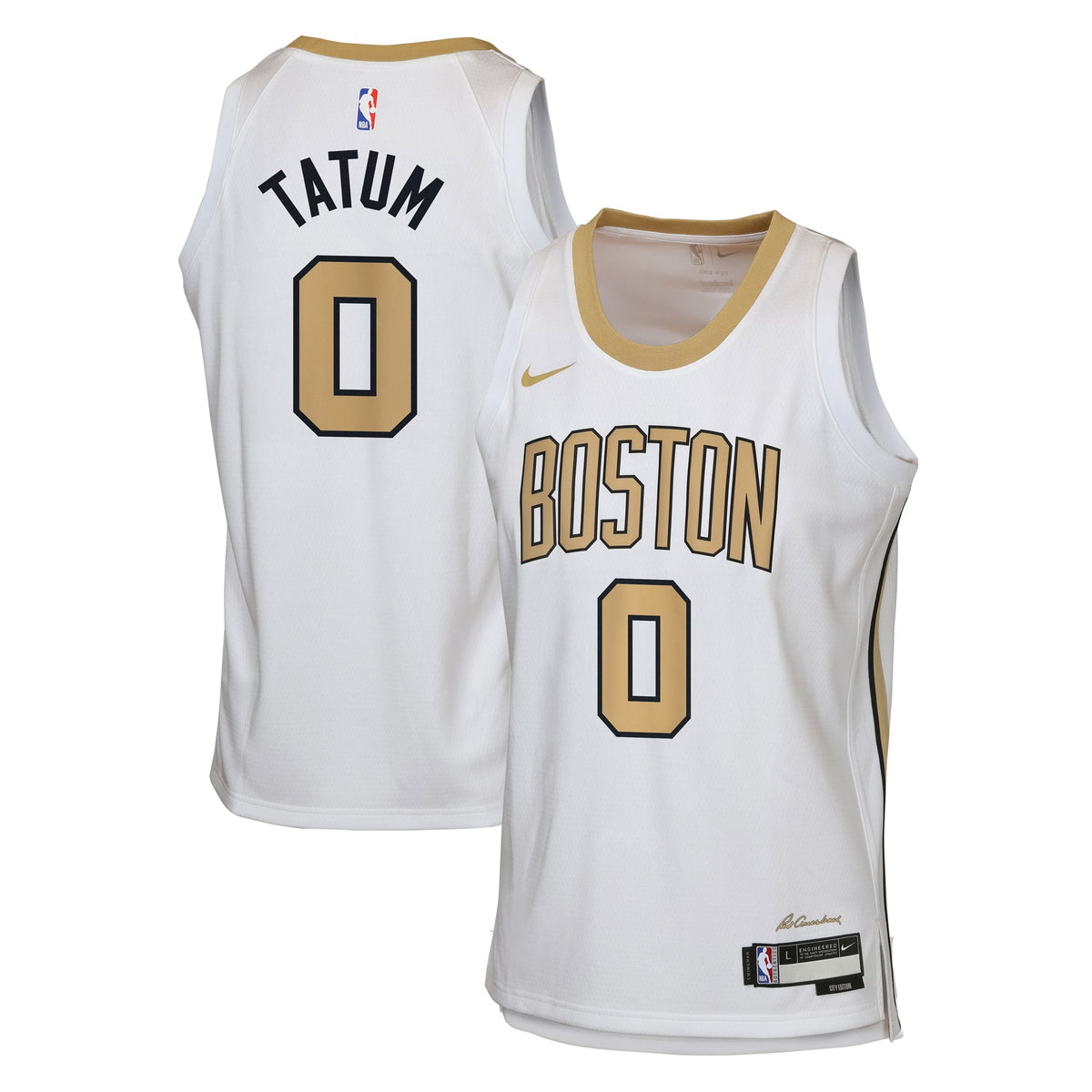 Youth Boston Celtics Jayson Tatum Nike White 2025/26 City Edition Swingman Jersey