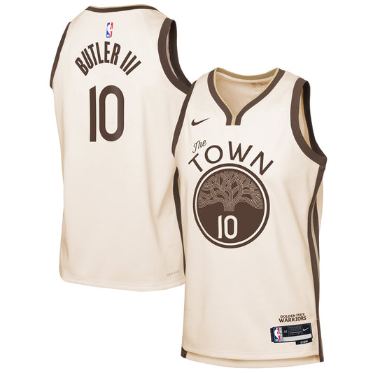 Youth Golden State Warriors Jimmy Butler III Nike Tan 2025/26 City Edition Swingman Jersey