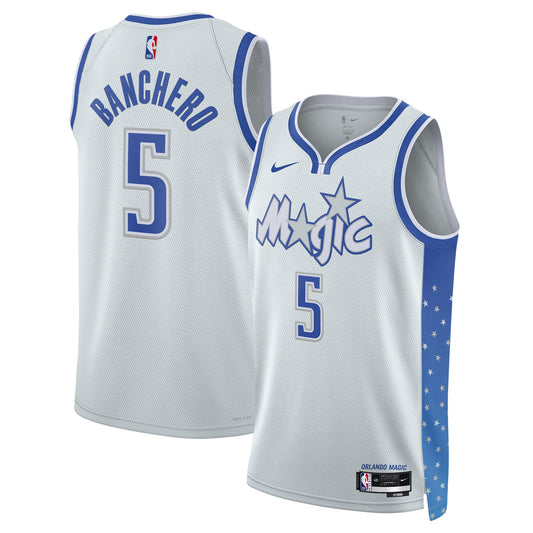 Unisex Orlando Magic Paolo Banchero Nike Silver 2025/26 Swingman Jersey - City Edition
