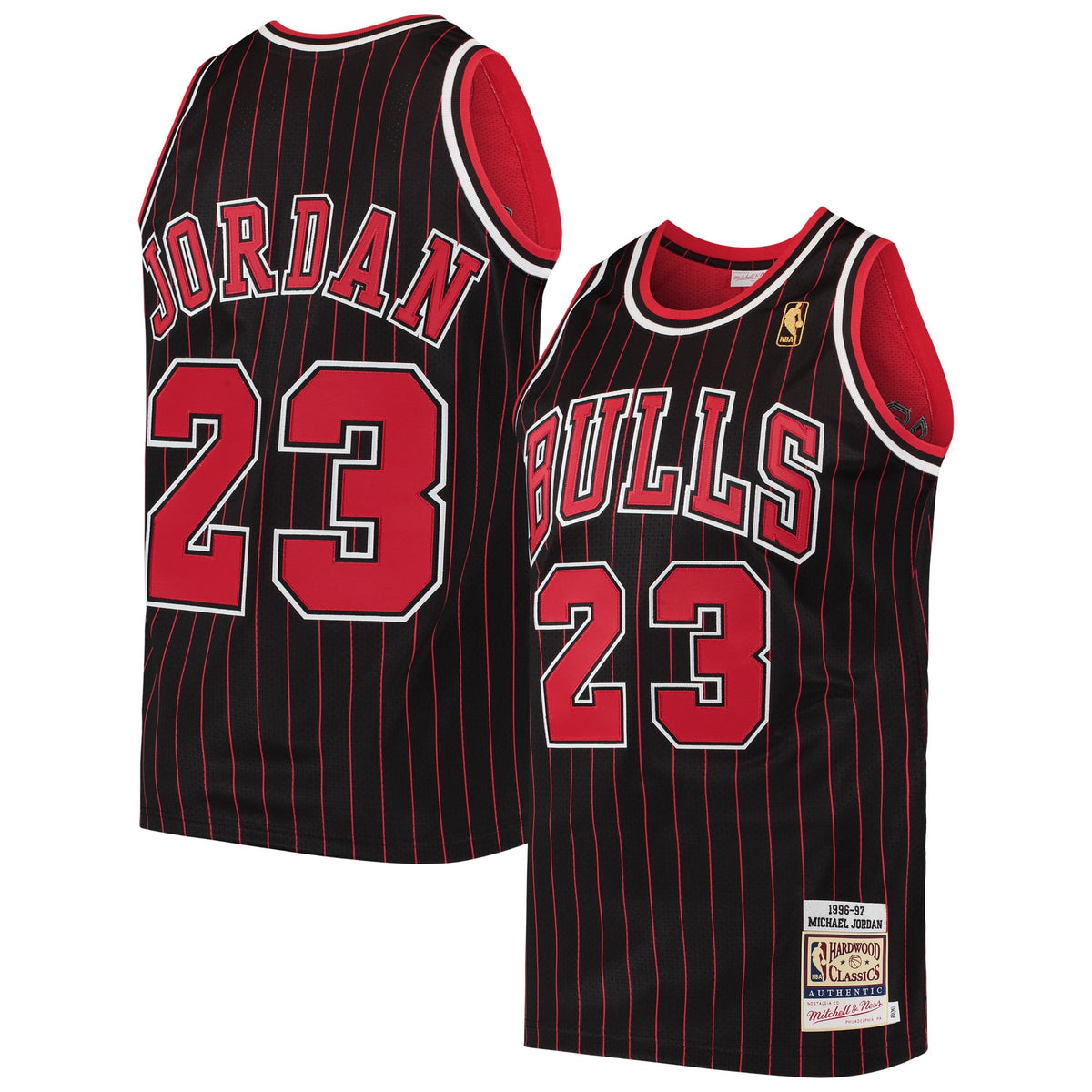 Men's Chicago Bulls Michael Jordan Mitchell & Ness Black 1996/97 Hardwood Classics Authentic Jersey