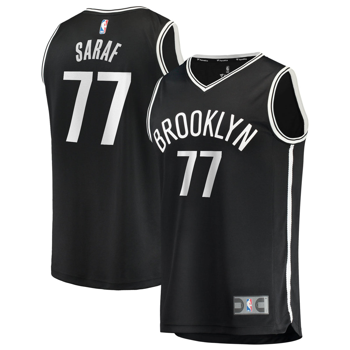 Men's Brooklyn Nets Ben Saraf Fanatics Black Fast Break Replica Jersey - Icon Edition