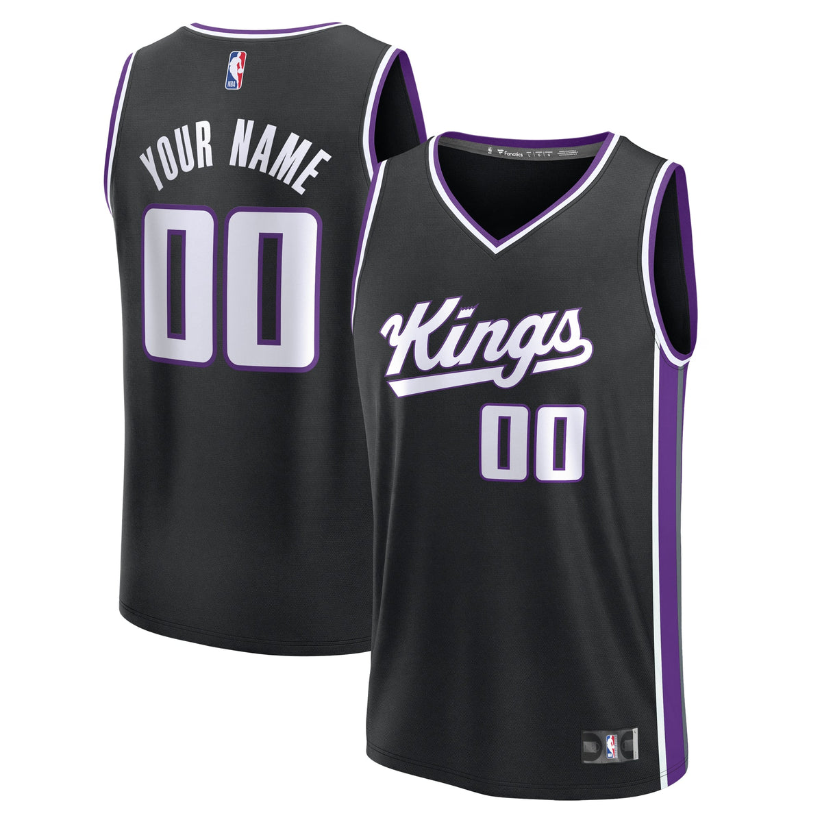 Men's Sacramento Kings Fanatics Black Fast Break Custom Jersey - Icon Edition