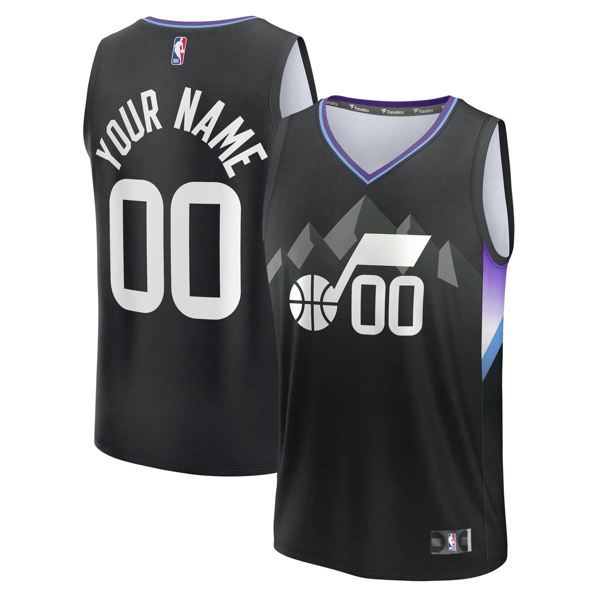 Men's Utah Jazz Fanatics Black Fast Break Custom Jersey - Statement Edition