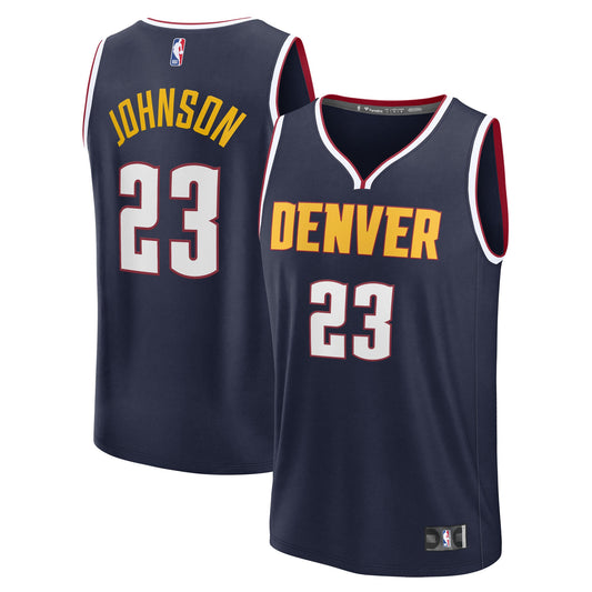 Men's Denver Nuggets Cameron Johnson Fanatics Navy Fast Break Replica Jersey - Icon Edition