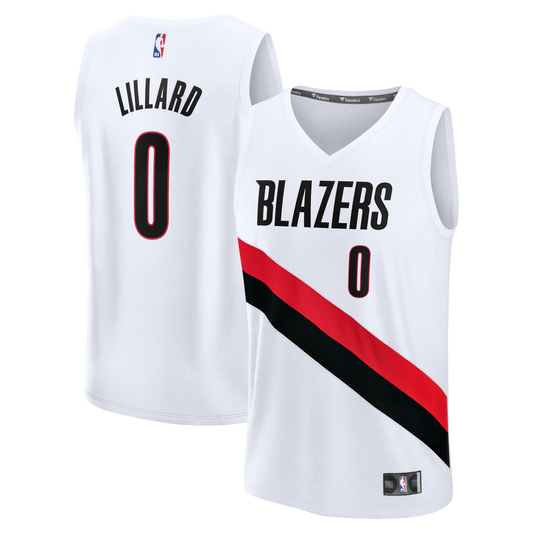 Men's Portland Trail Blazers Damian Lillard Fanatics White Fast Break Replica Player Jersey - Association Edition