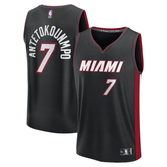 Men's Miami Heat Giannis Antetokounmpo Fanatics Black Fast Break Jersey - Icon Edition