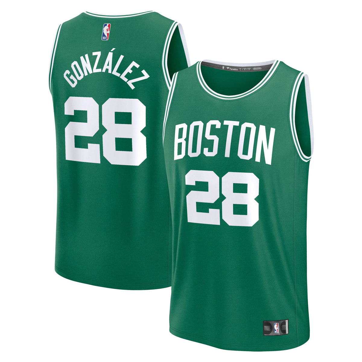 Men's Boston Celtics Hugo Gonzalez Fanatics Kelly Green 2025 NBA Draft First Round Pick Fast Break Replica Jersey - Icon Edit
