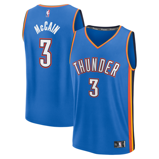 Men's Oklahoma City Thunder Jared McCain Fanatics Blue Fast Break Replica Jersey - Icon Edition