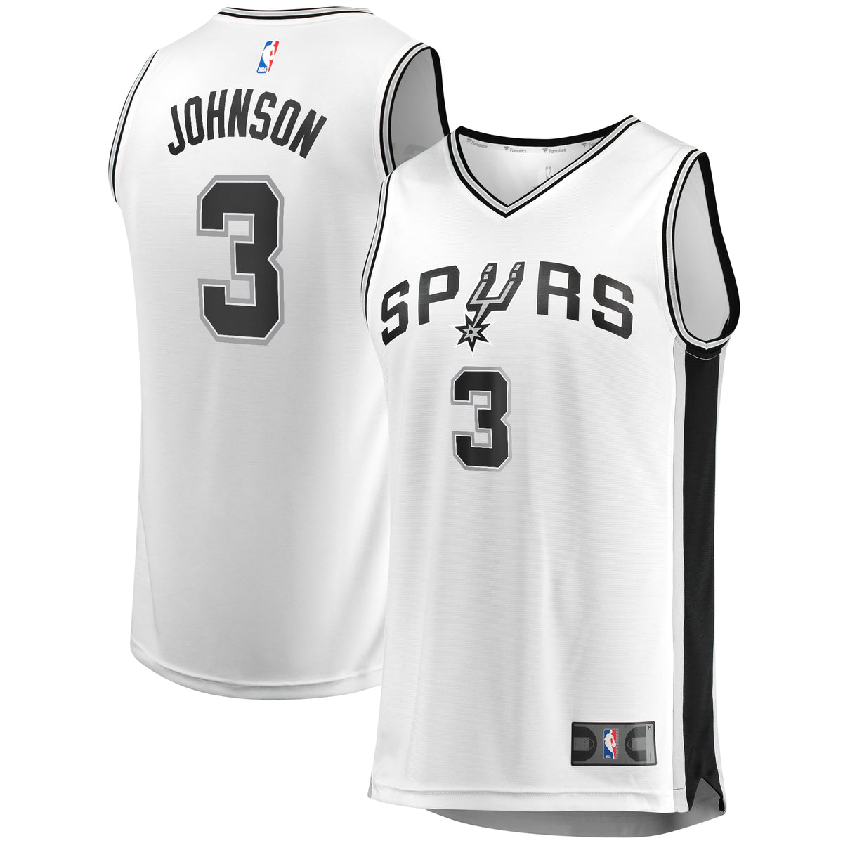 Men's San Antonio Spurs Keldon Johnson Fanatics White Fast Break Association Jersey