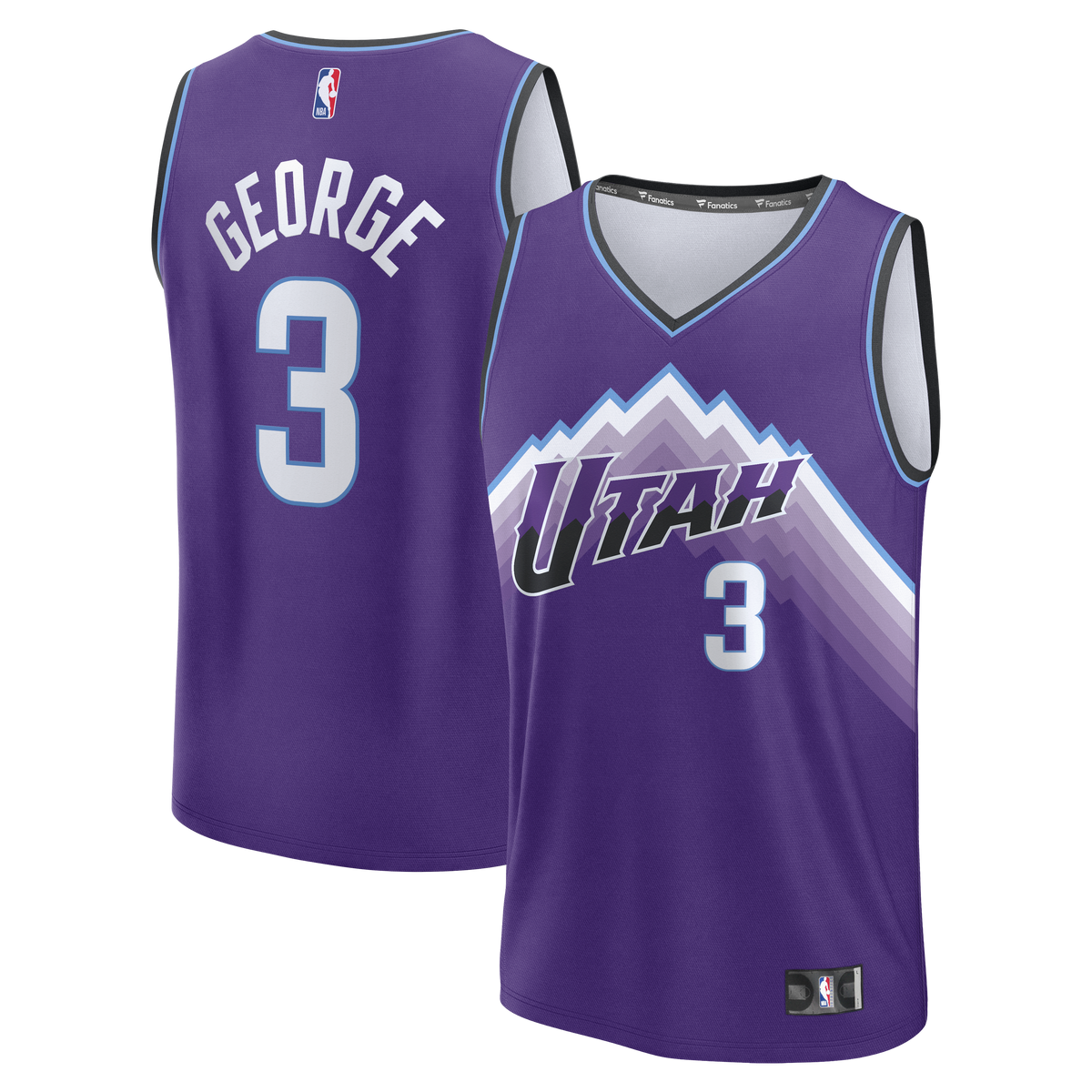 Men's Utah Jazz Keyonte George Fanatics Purple Fast Break Replica Jersey - Icon Edition