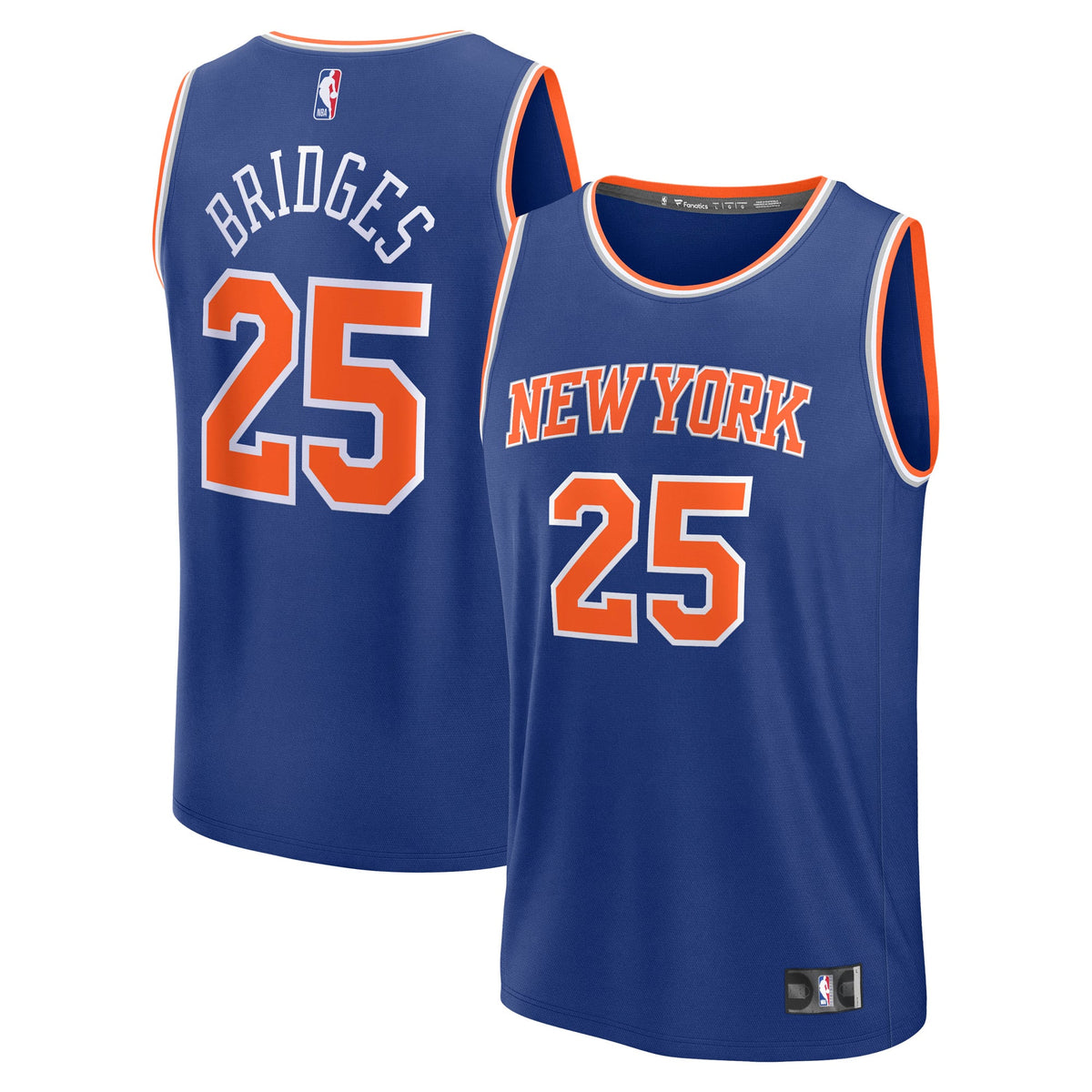 Men's New York Knicks Mikal Bridges Fanatics Blue Fast Break Replica Player Jersey - Icon Edition