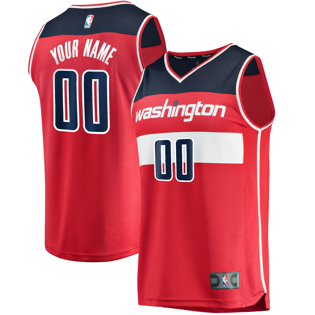 Men's Washington Wizards Fanatics Red Fast Break Custom Replica Jersey - Icon Edition