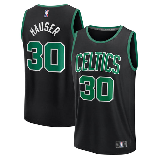 Men's Boston Celtics Sam Hauser Fanatics Black Fast Break Replica Player Jersey - Statement Edition
