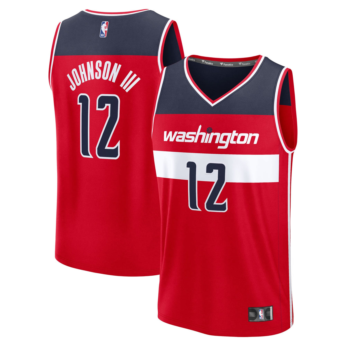 Men's Washington Wizards Tre Johnson III Fanatics Red 2025 NBA Draft First Round Pick Fast Break Replica Jersey - Icon Editio