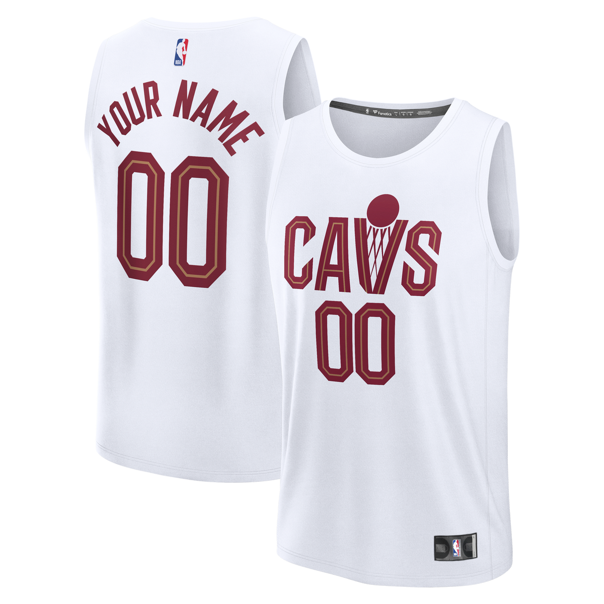 Men's Cleveland Cavaliers  Fanatics White Fast Break Custom Jersey - Icon Edition