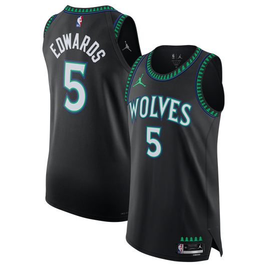 Men's Minnesota Timberwolves Anthony Edwards Jordan Brand Black Authentic Jersey - Statement Edition