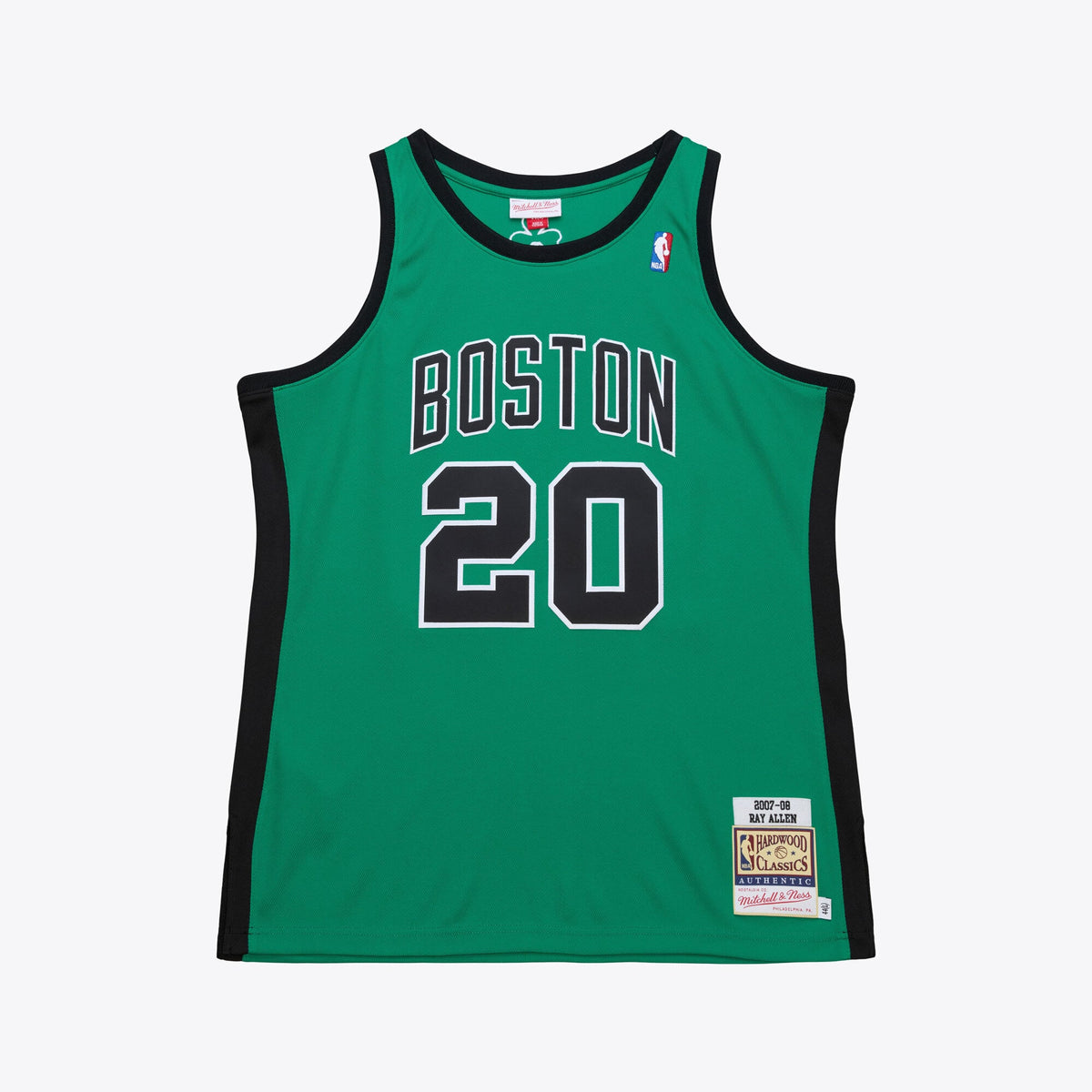Men's Boston Celtics Ray Allen Mitchell & Ness Kelly Green 2007-08 Hardwood Classics Authentic Jersey