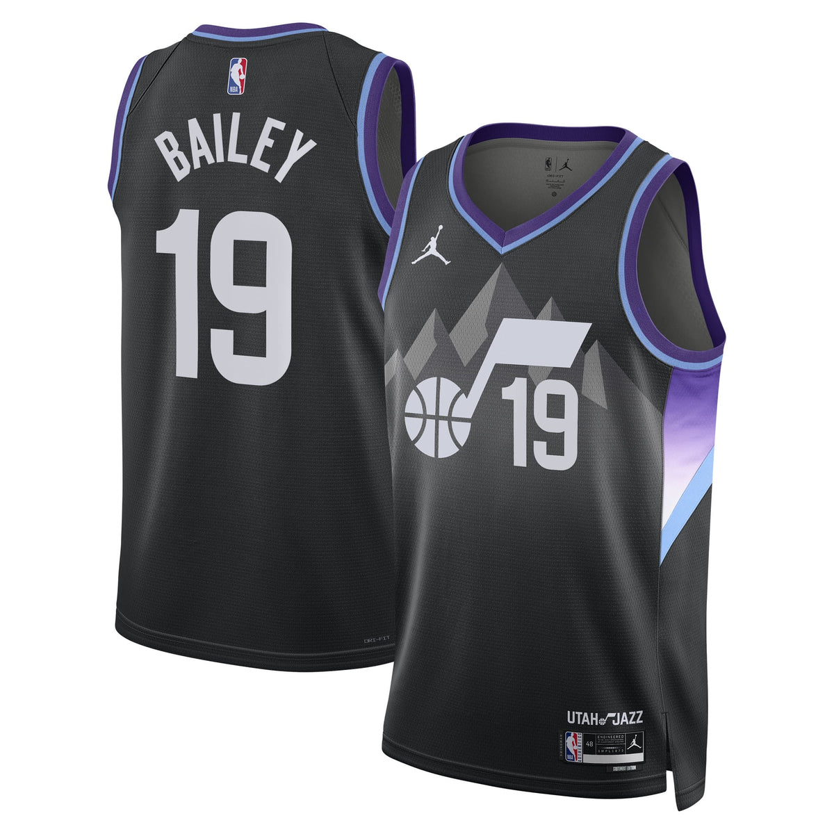 Unisex Utah Jazz Ace Bailey Jordan Brand Black Swingman Player Jersey - Statement Edition