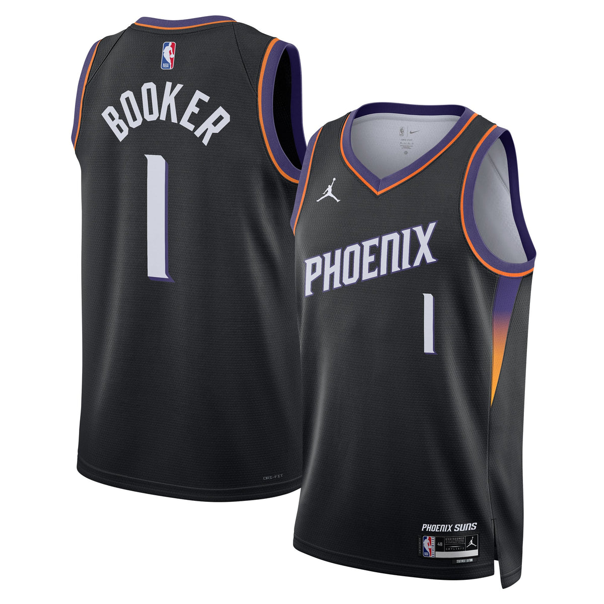 Unisex Phoenix Suns Devin Booker Jordan Brand Black Swingman Jersey - Statement Edition