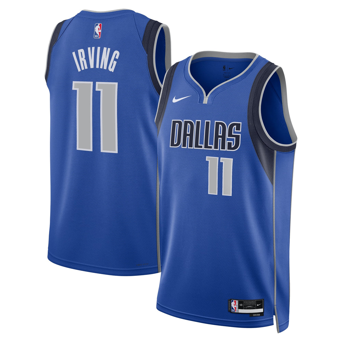 Unisex Dallas Mavericks Kyrie Irving Nike Blue Badge Swingman Replica Jersey - Icon Edition