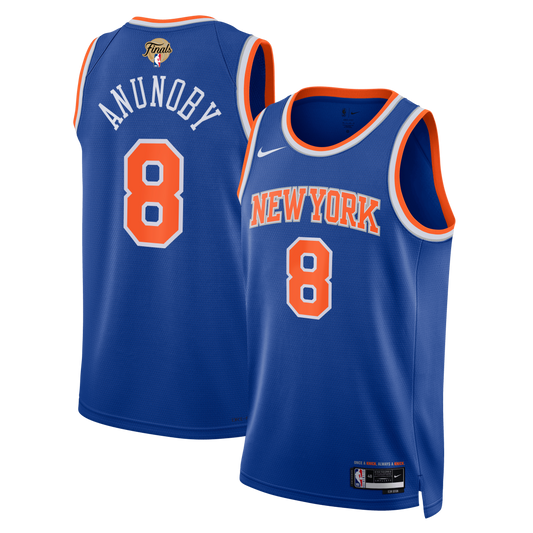 Unisex New York Knicks OG Anunoby Nike Blue 2026 NBA Finals Patch Swingman Jersey - Icon Edition