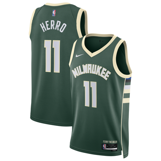 Unisex Milwaukee Bucks Tyler Herro Nike Hunter Green Swingman Jersey - Icon Edition