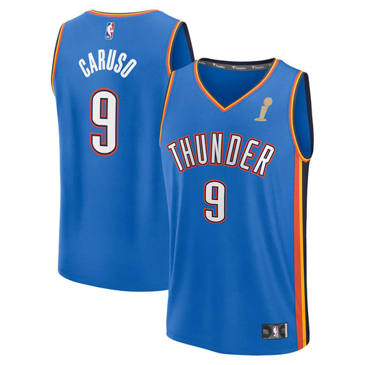 Youth Oklahoma City Thunder Alex Caruso Fanatics Blue 2025 NBA Finals Champions Fast Break Replica Player Jersey - Icon Editi