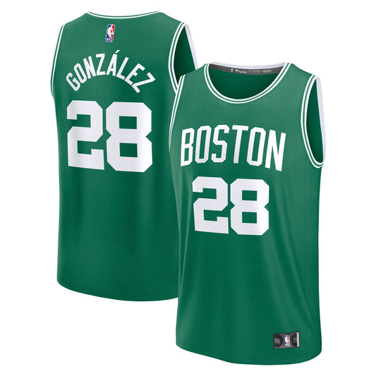 Youth Boston Celtics Hugo Gonzalez Fanatics Kelly Green 2025 NBA Draft First Round Pick Fast Break Replica Jersey - Icon Edit