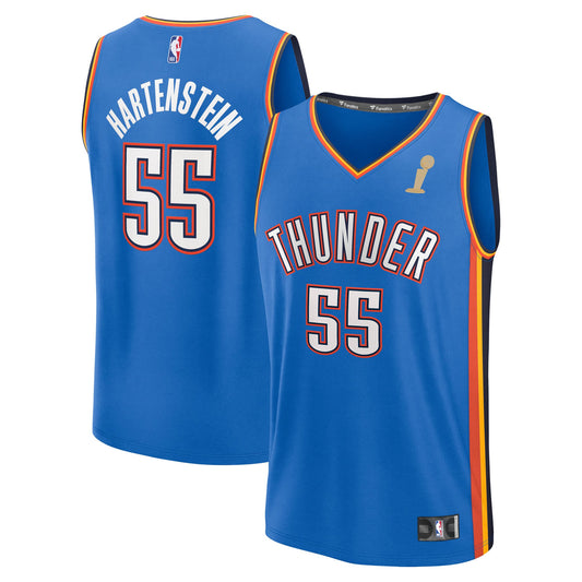 Youth Oklahoma City Thunder Isaiah Hartenstein Fanatics Blue 2025 NBA Finals Champions Fast Break Replica Player Jersey - Ico