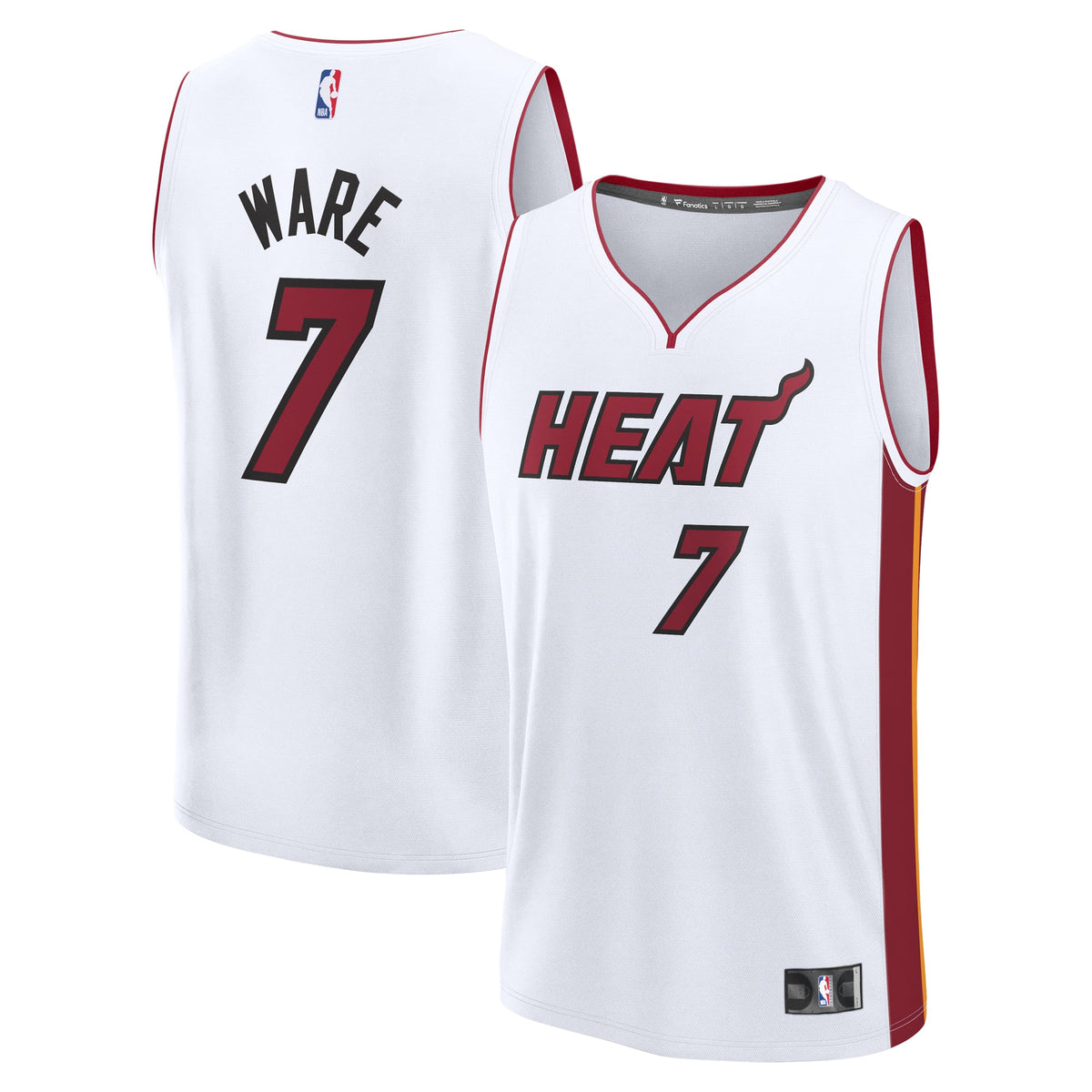 Youth Miami Heat Kel'el Ware Fanatics White Fast Break Replica Player Jersey - Association Edition