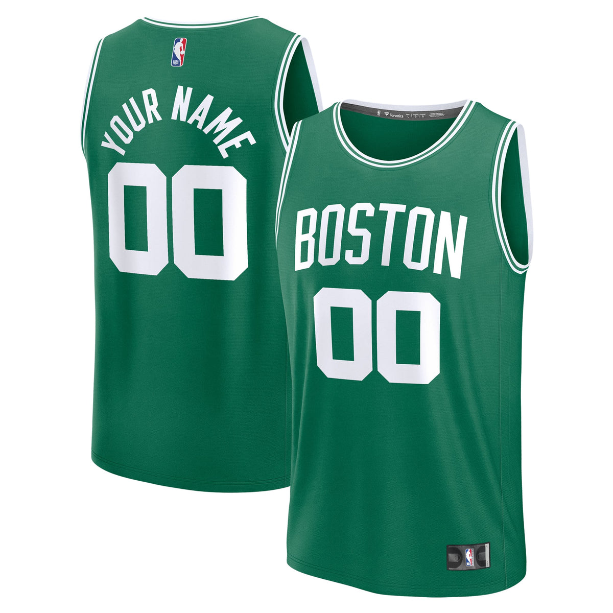 Youth Boston Celtics Fanatics Kelly Green Fast Break Custom Replica Jersey - Icon Edition