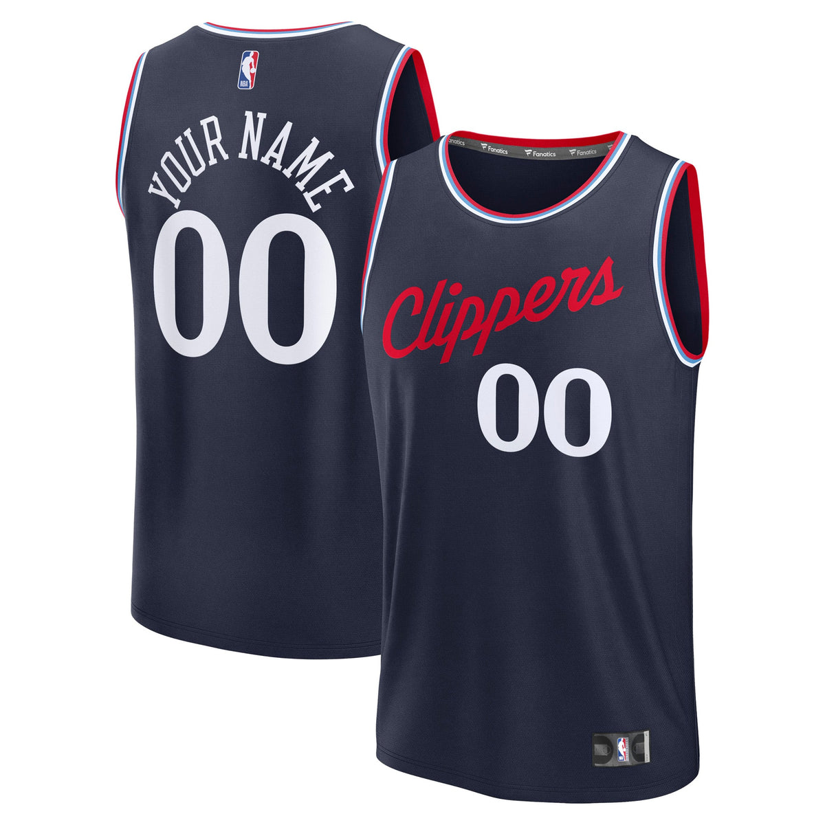 Youth LA Clippers Fanatics Navy Fast Break Custom Replica Jersey - Icon Edition