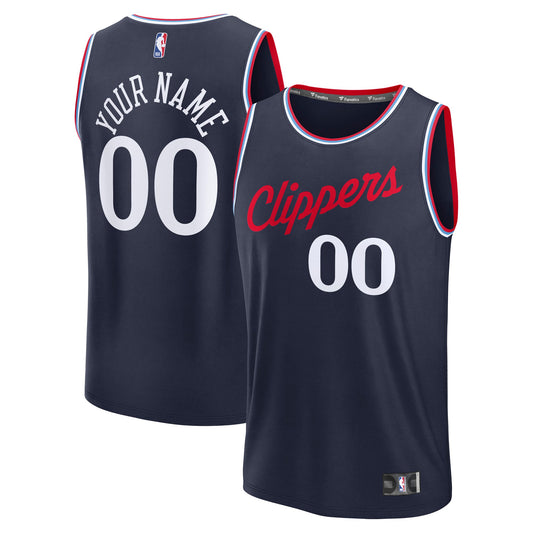 Youth LA Clippers Fanatics Navy Fast Break Custom Replica Jersey - Icon Edition