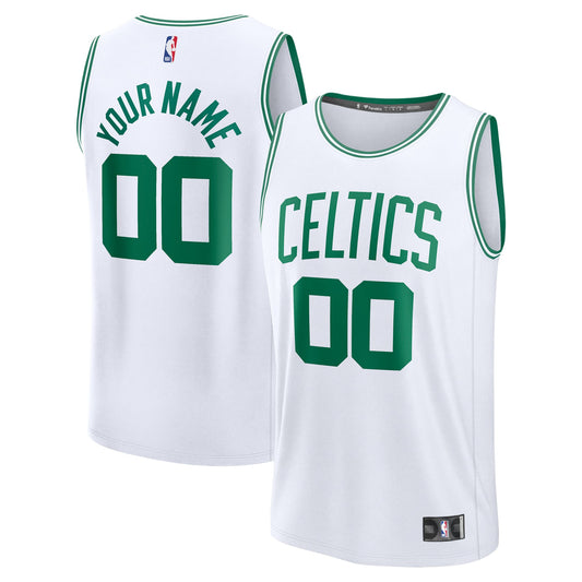 Youth Boston Celtics Fanatics White Fast Break Custom Replica Jersey - Association Edition
