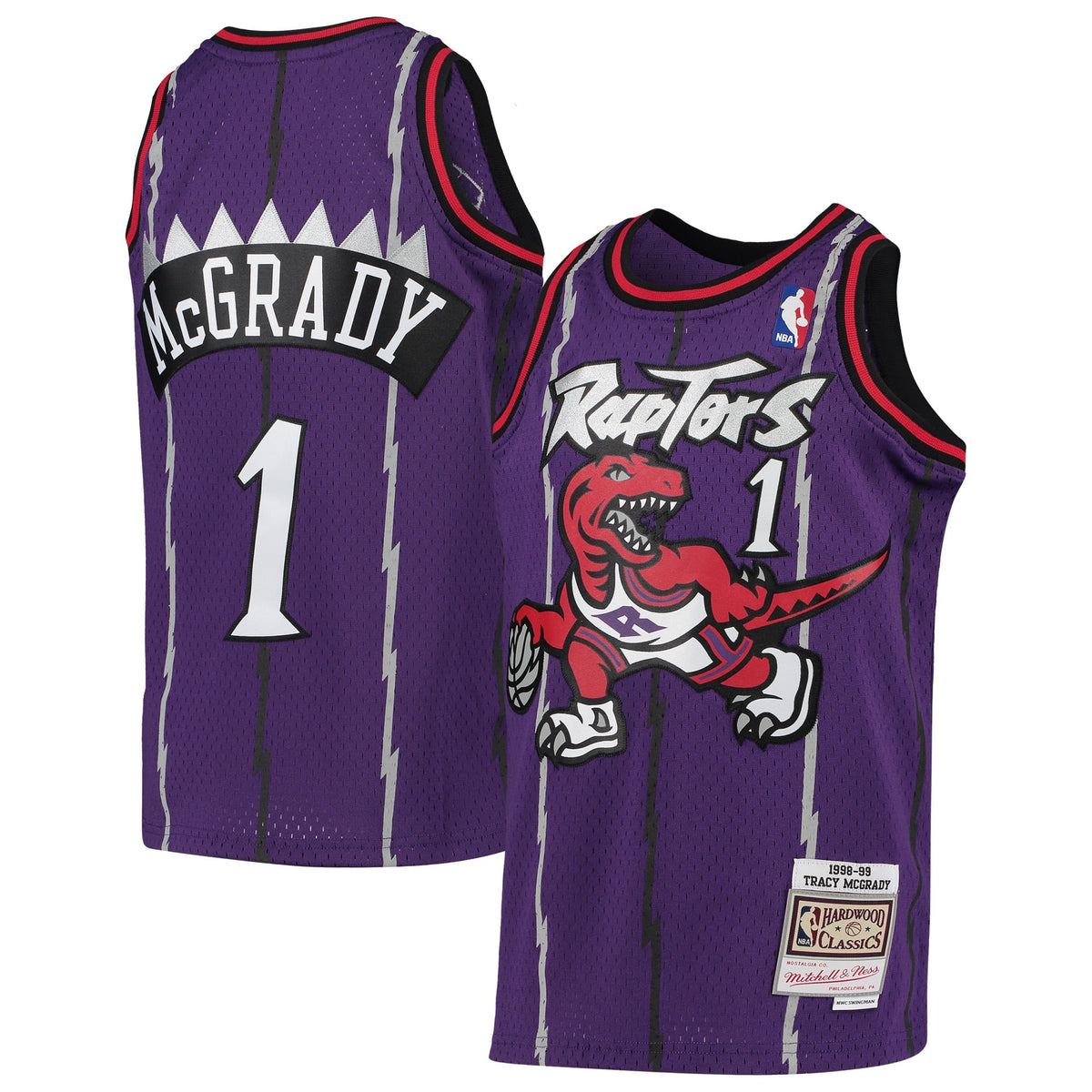 Youth Toronto Raptors Tracy McGrady Mitchell & Ness Purple 1998-99 Hardwood Classics Swingman Throwback Jersey