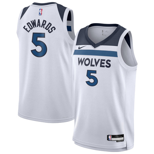 Youth Minnesota Timberwolves Anthony Edwards Nike White Swingman Jersey - Association Edition