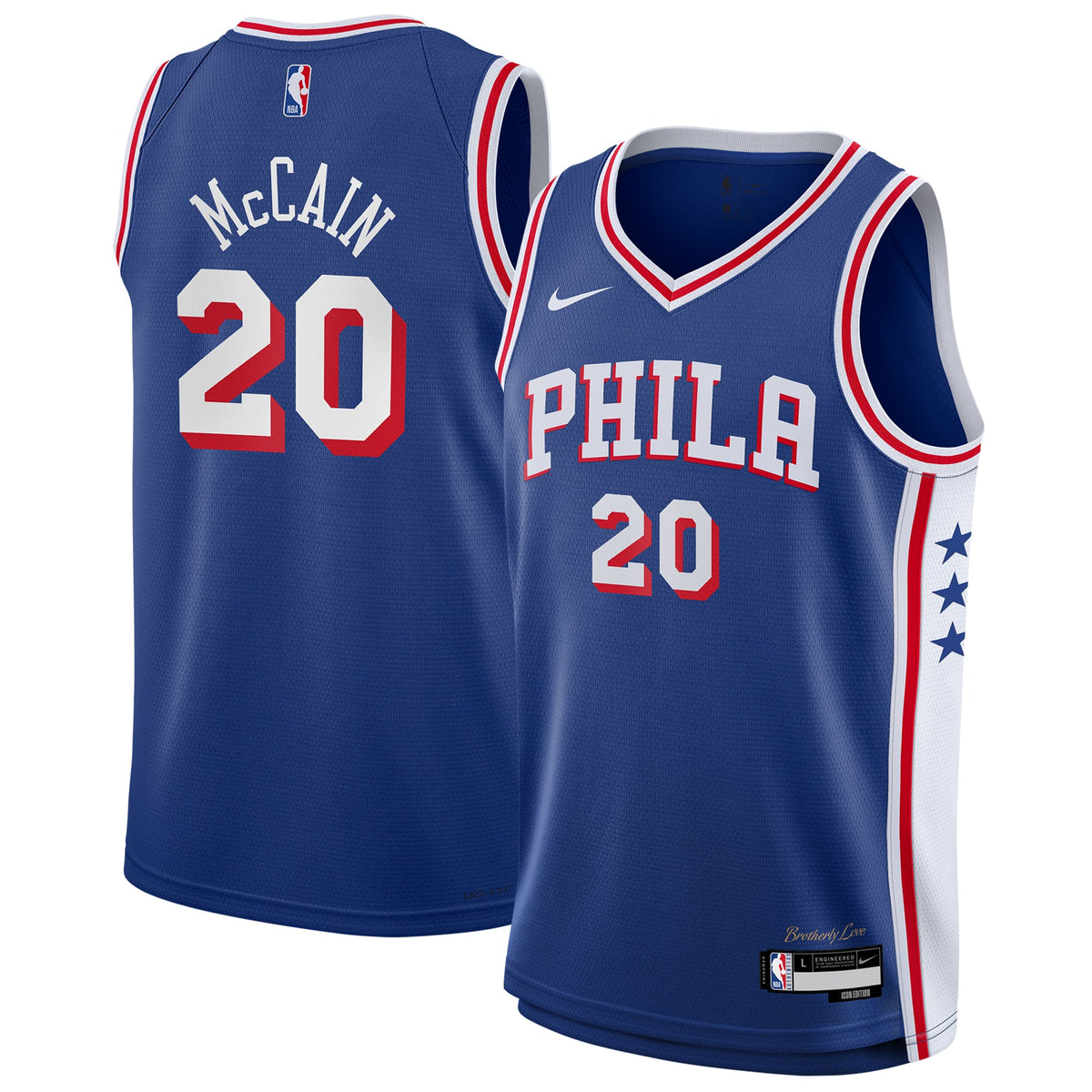 Youth Philadelphia 76ers Jared McCain Nike Royal Swingman Jersey - Icon Edition