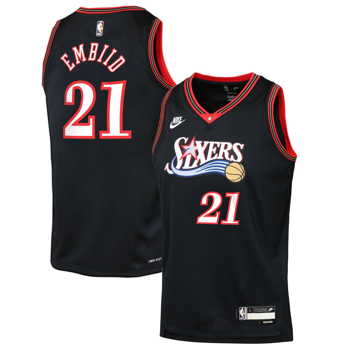 Youth Philadelphia 76ers Joel Embiid Nike Black Swingman Jersey - Classic Edition